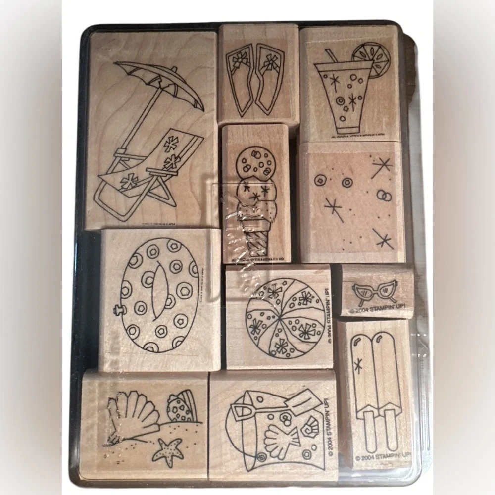 Stampin Up Two Sets Travel beach Stamps Retired New